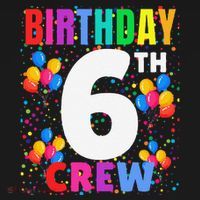 6 Years Old ItS My 6th Birthday Crew Balloons For Squad Women's Hoodie thumb 2