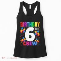 6 Years Old ItS My 6th Birthday Crew Balloons For Squad Women's Tank Top thumb 0