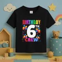 6 Years Old ItS My 6th Birthday Crew Balloons For Squad Toddler T-Shirt thumb 3