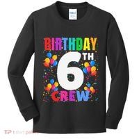 6 Years Old ItS My 6th Birthday Crew Balloons For Squad Kids Long Sleeve Shirt thumb 0