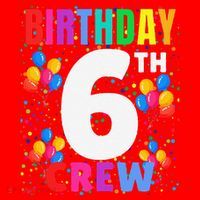 6 Years Old ItS My 6th Birthday Crew Balloons For Squad Santa Hat thumb 1