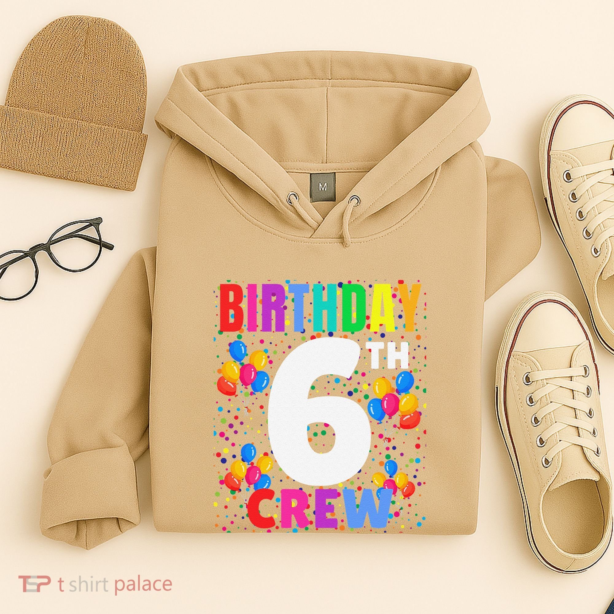 6 Years Old ItS My 6th Birthday Crew Balloons For Squad Hoodie