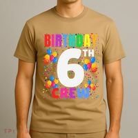 6 Years Old ItS My 6th Birthday Crew Balloons For Squad T-Shirt thumb 3