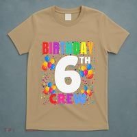 6 Years Old ItS My 6th Birthday Crew Balloons For Squad T-Shirt thumb 5