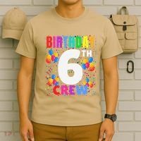 6 Years Old ItS My 6th Birthday Crew Balloons For Squad T-Shirt thumb 6
