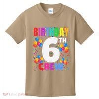 6 Years Old ItS My 6th Birthday Crew Balloons For Squad Kids T-Shirt thumb 0