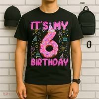 6 Years Old Girl Funny Donut Its My Sixth Birthday T-Shirt thumb 6