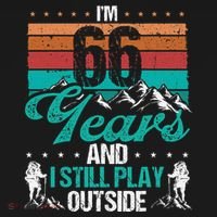 66 Year Old Hiker Mountains Outdoor Hiking 66 Birthday Long Sleeve Shirt thumb 2