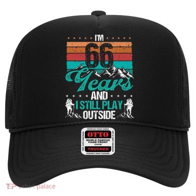 66 Year Old Hiker Mountains Outdoor Hiking 66 Birthday Hat
