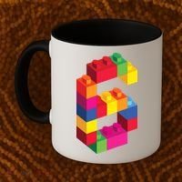 6 Year Old Building Blocks Birthday Bricks 6th Gift Coffee Mug thumb 2