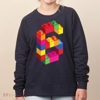 6 Year Old Building Blocks Birthday Bricks 6th Gift Women's Sweatshirt thumb 0
