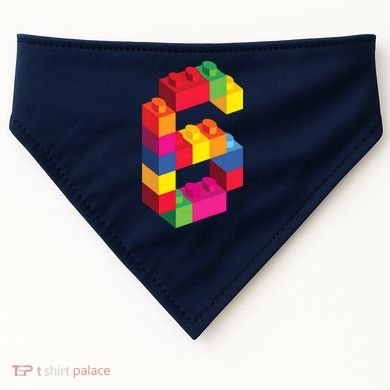 6 Year Old Building Blocks Birthday Bricks 6th Gift USA-Made Doggie Bandana