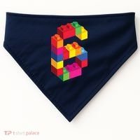 6 Year Old Building Blocks Birthday Bricks 6th Gift USA-Made Doggie Bandana thumb 0