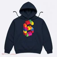 6 Year Old Building Blocks Birthday Bricks 6th Gift Hoodie thumb 0