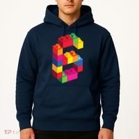 6 Year Old Building Blocks Birthday Bricks 6th Gift Hoodie thumb 2