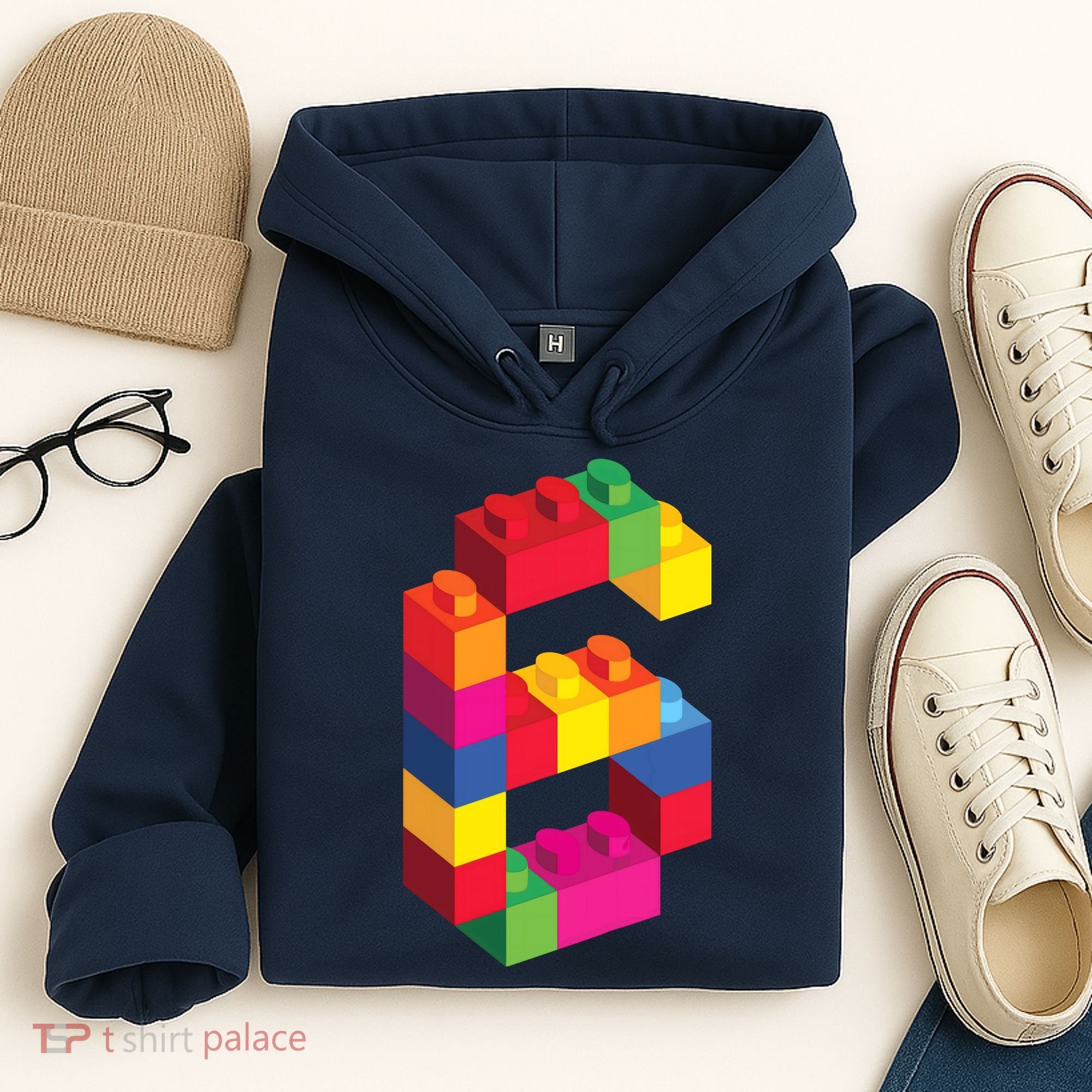 6 Year Old Building Blocks Birthday Bricks 6th Gift Hoodie