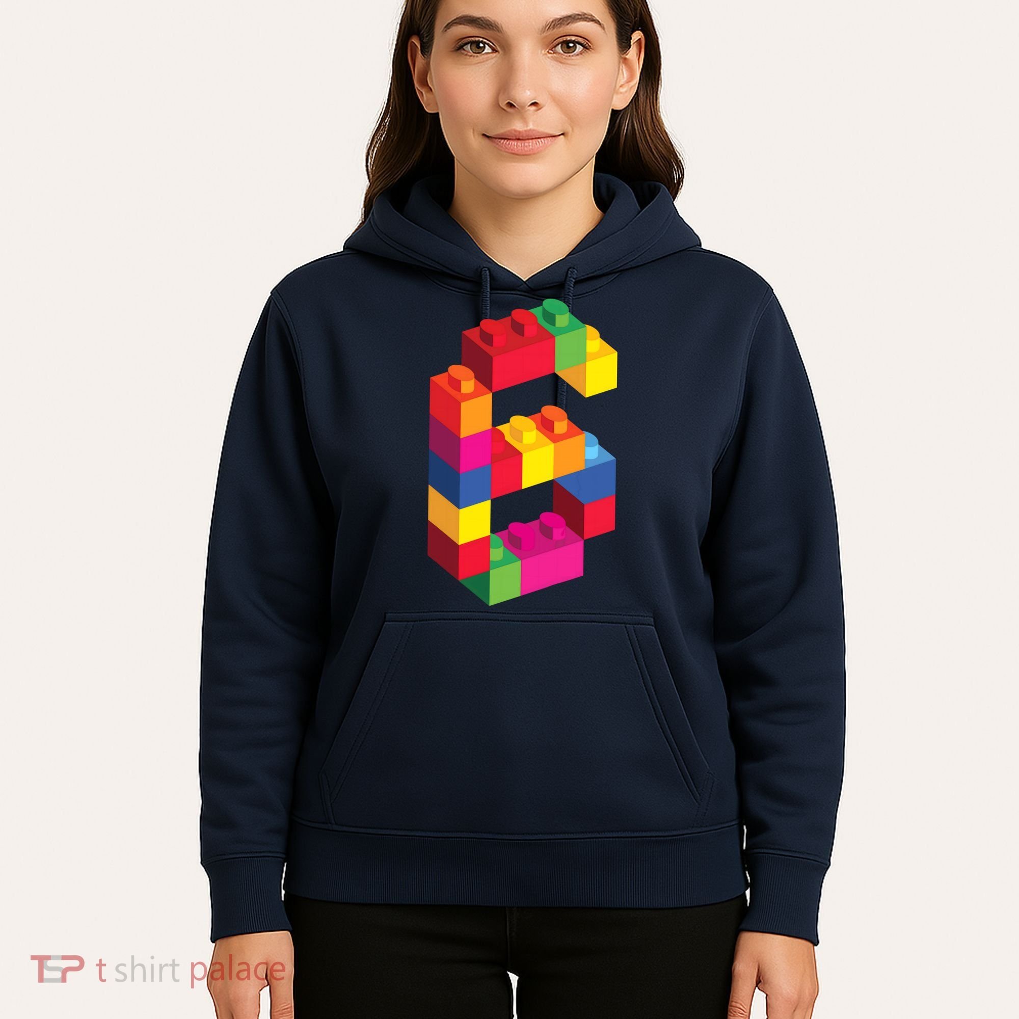 6 Year Old Building Blocks Birthday Bricks 6th Gift Hoodie