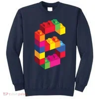 6 Year Old Building Blocks Birthday Bricks 6th Gift Sweatshirt thumb 0