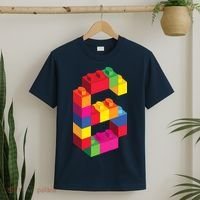 6 Year Old Building Blocks Birthday Bricks 6th Gift T-Shirt thumb 2