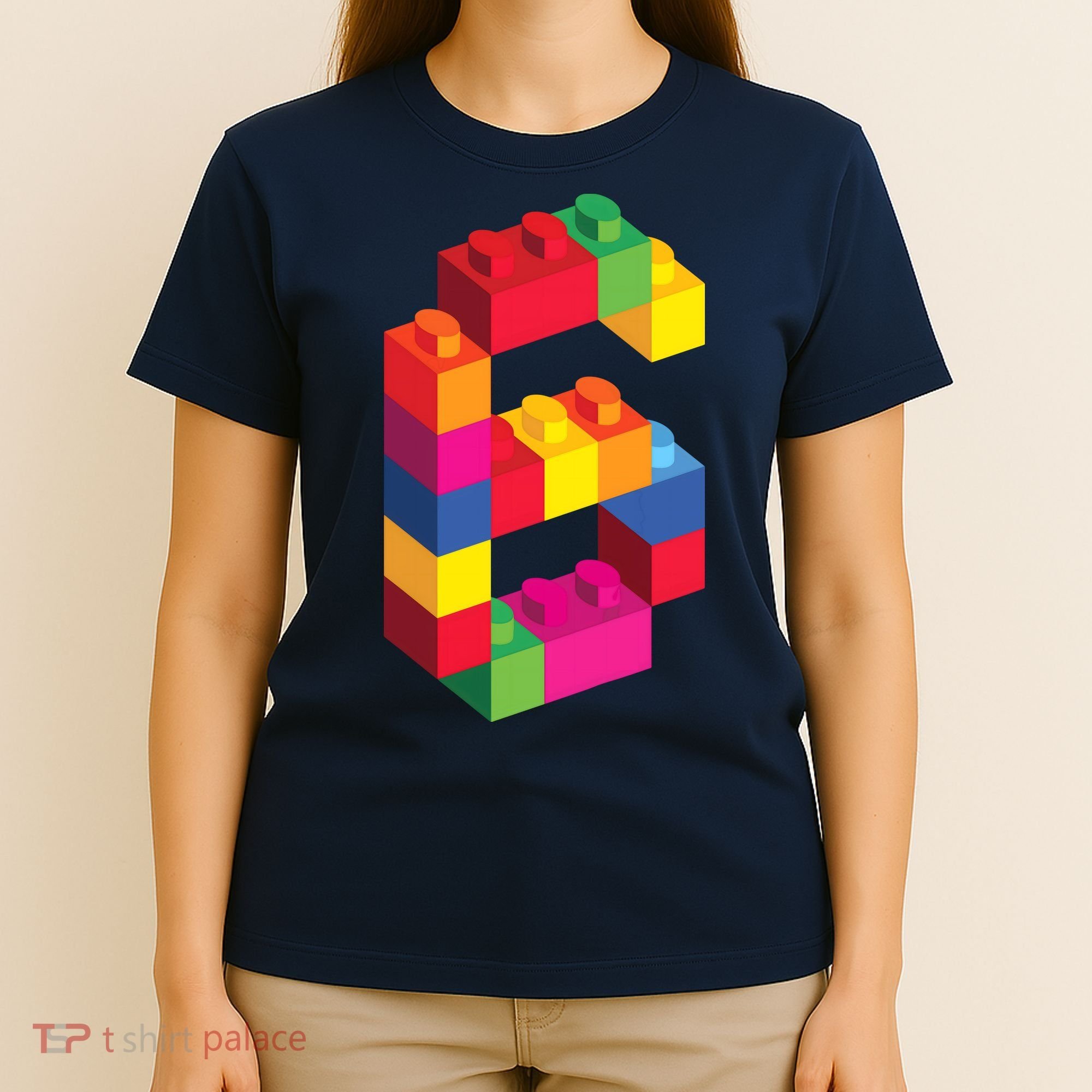 6 Year Old Building Blocks Birthday Bricks 6th Gift T-Shirt