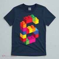 6 Year Old Building Blocks Birthday Bricks 6th Gift T-Shirt thumb 5
