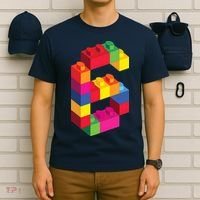 6 Year Old Building Blocks Birthday Bricks 6th Gift T-Shirt thumb 6