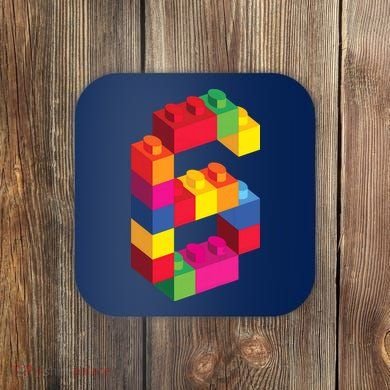 6 Year Old Building Blocks Birthday Bricks 6th Gift Coaster