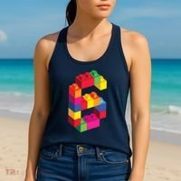 6 Year Old Building Blocks Birthday Bricks 6th Gift Women's Tank Top thumb 2