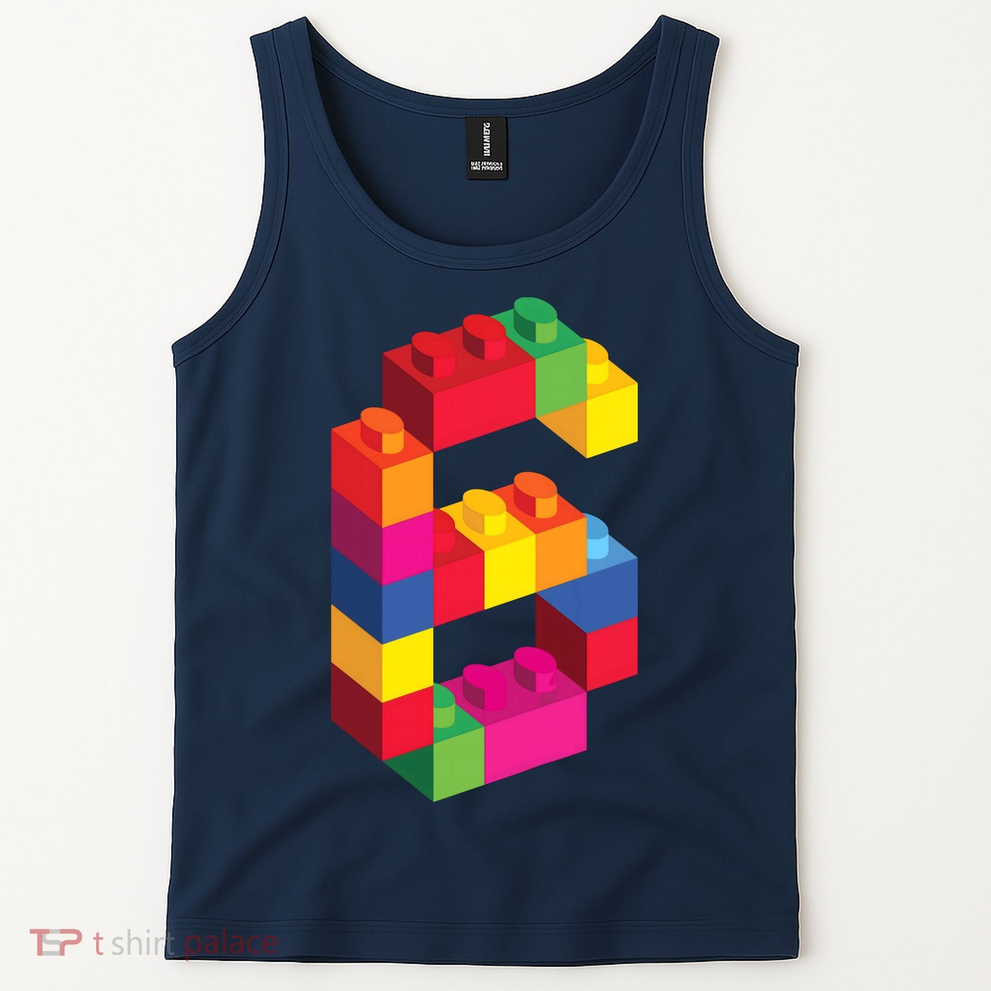 6 Year Old Building Blocks Birthday Bricks 6th Gift Tank Top