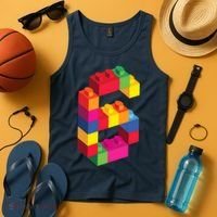 6 Year Old Building Blocks Birthday Bricks 6th Gift Tank Top thumb 4