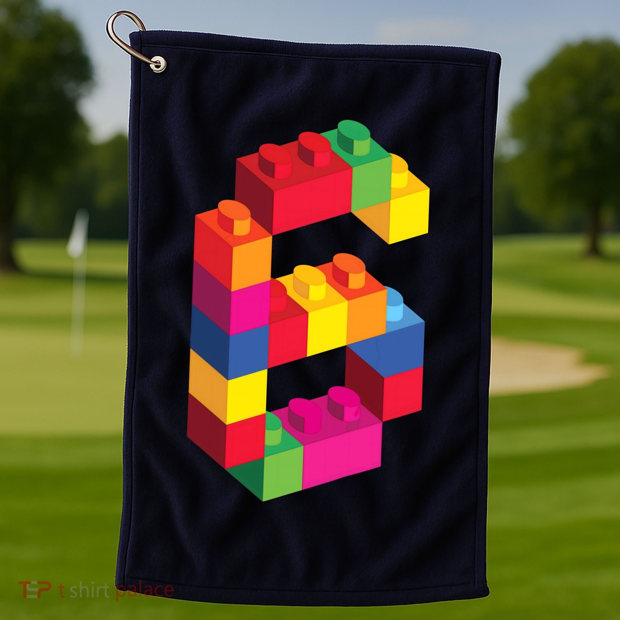 6 Year Old Building Blocks Birthday Bricks 6th Gift Golf Towel