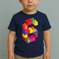 6 Year Old Building Blocks Birthday Bricks 6th Gift Toddler T-Shirt thumb 2