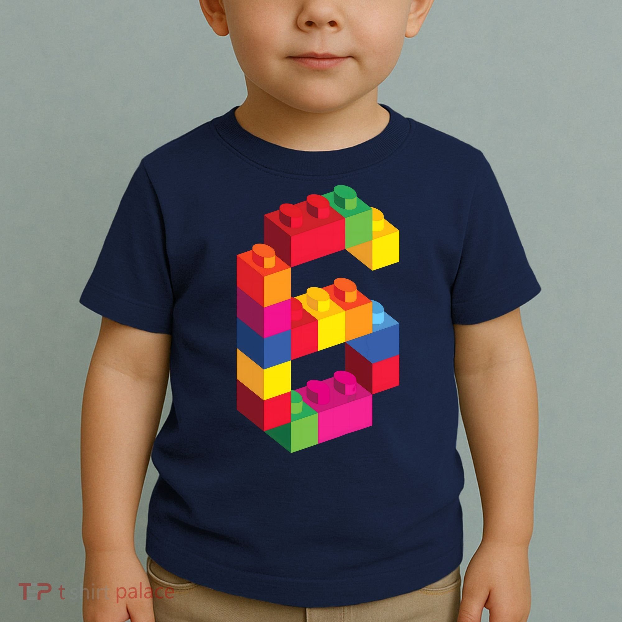 6 Year Old Building Blocks Birthday Bricks 6th Gift Toddler T-Shirt