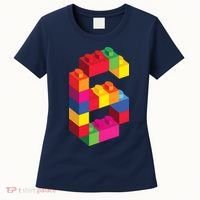 6 Year Old Building Blocks Birthday Bricks 6th Gift Women's T-Shirt thumb 0