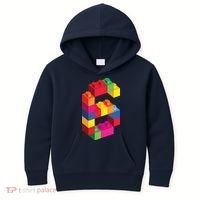 6 Year Old Building Blocks Birthday Bricks 6th Gift Kids Hoodie thumb 0