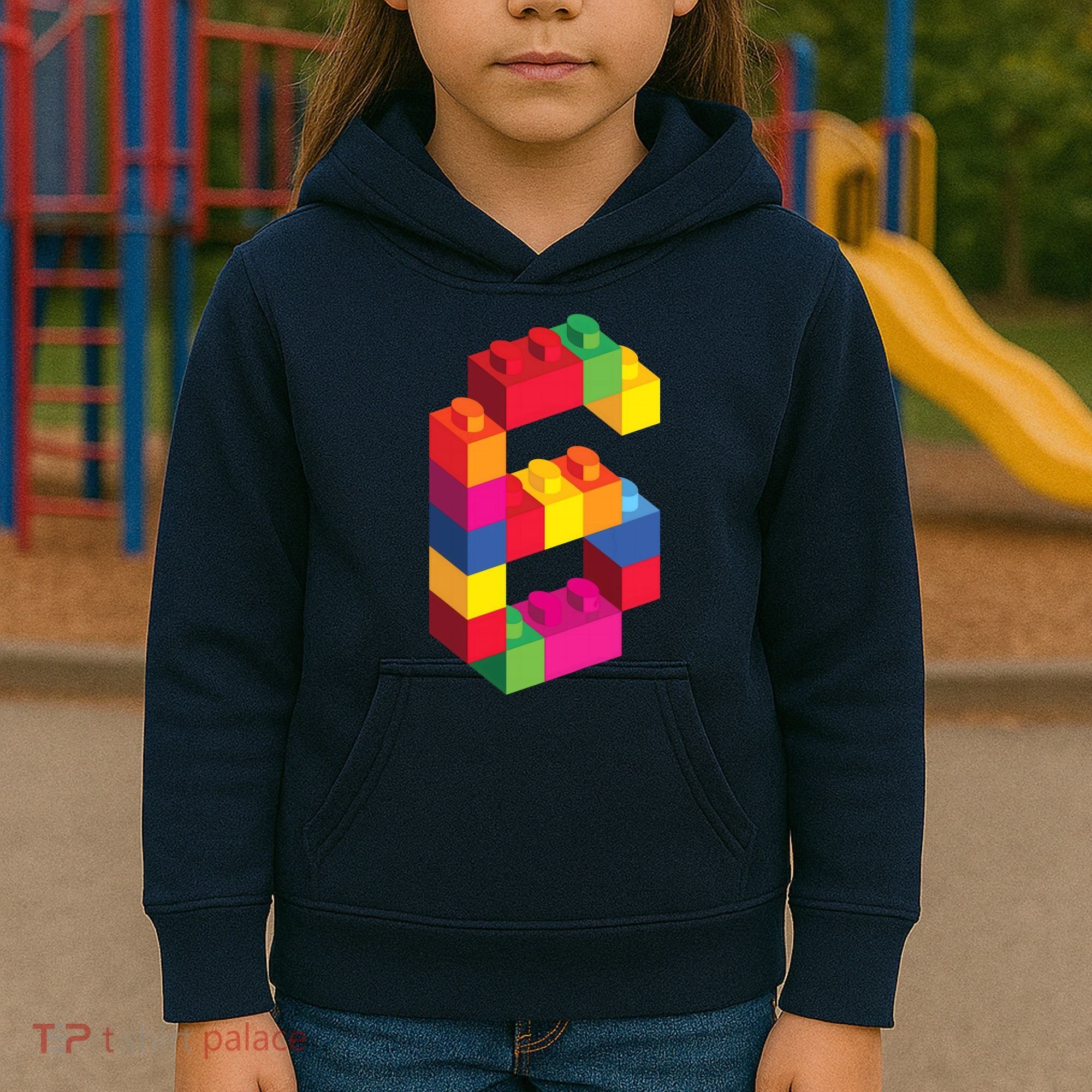 6 Year Old Building Blocks Birthday Bricks 6th Gift Kids Hoodie