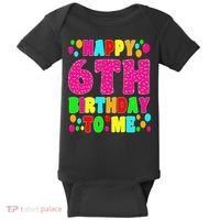 6 Years Old Happy 6th Birthday Me Sprinkles 6th Birthday Baby Bodysuit thumb 0