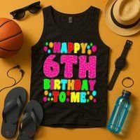 6 Years Old Happy 6th Birthday Me Sprinkles 6th Birthday Tank Top thumb 4