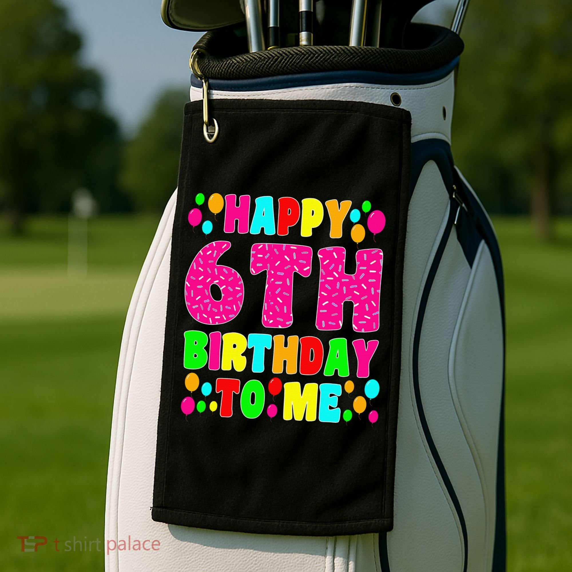 6 Years Old Happy 6th Birthday Me Sprinkles 6th Birthday Golf Towel