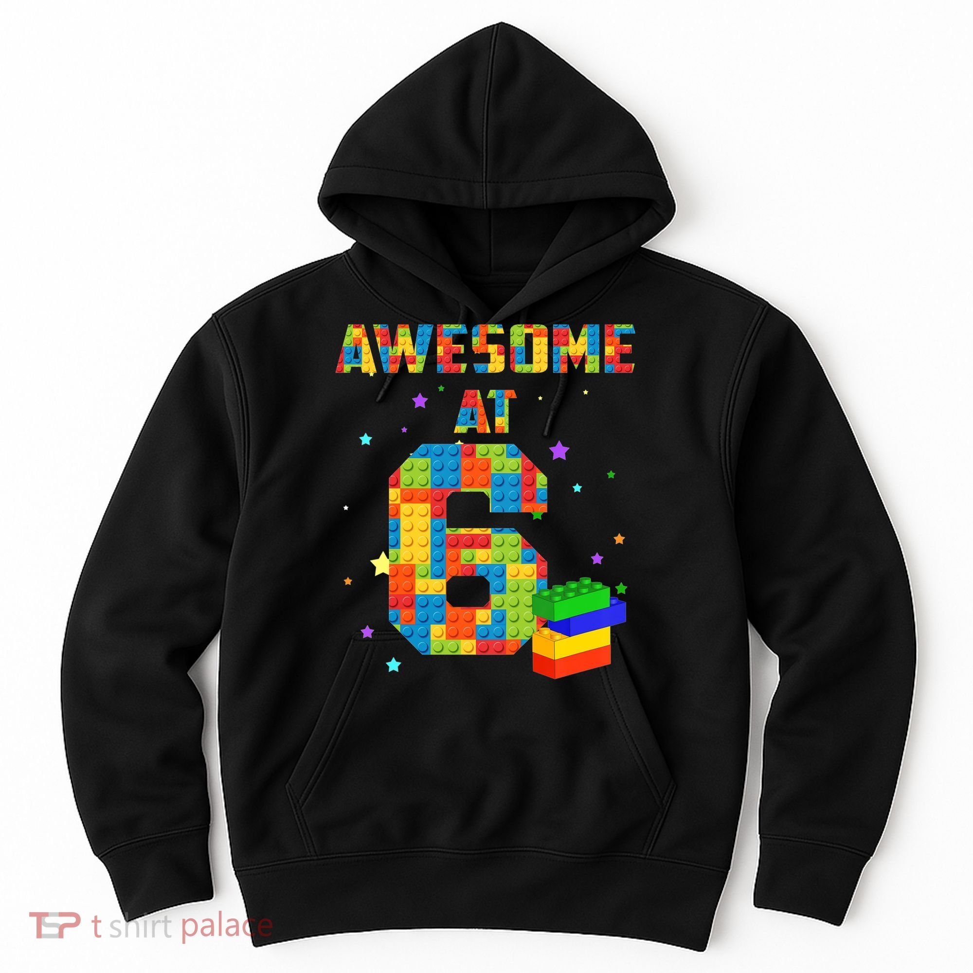 6 Years Old Birthday For 6 Building Blocks Bricks Boy Girl Hoodie
