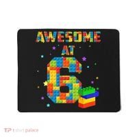 6 Years Old Birthday For 6 Building Blocks Bricks Boy Girl Mousepad thumb 0
