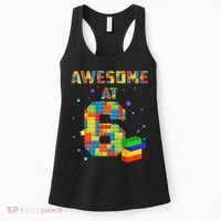 6 Years Old Birthday For 6 Building Blocks Bricks Boy Girl Women's Tank Top thumb 0