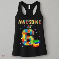 6 Years Old Birthday For 6 Building Blocks Bricks Boy Girl Women's Tank Top thumb 3