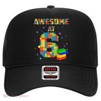 6 Years Old Birthday For 6 Building Blocks Bricks Boy Girl Hat thumb 0