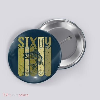 60 Years Old Walleye Fishing 60th Birthday Button