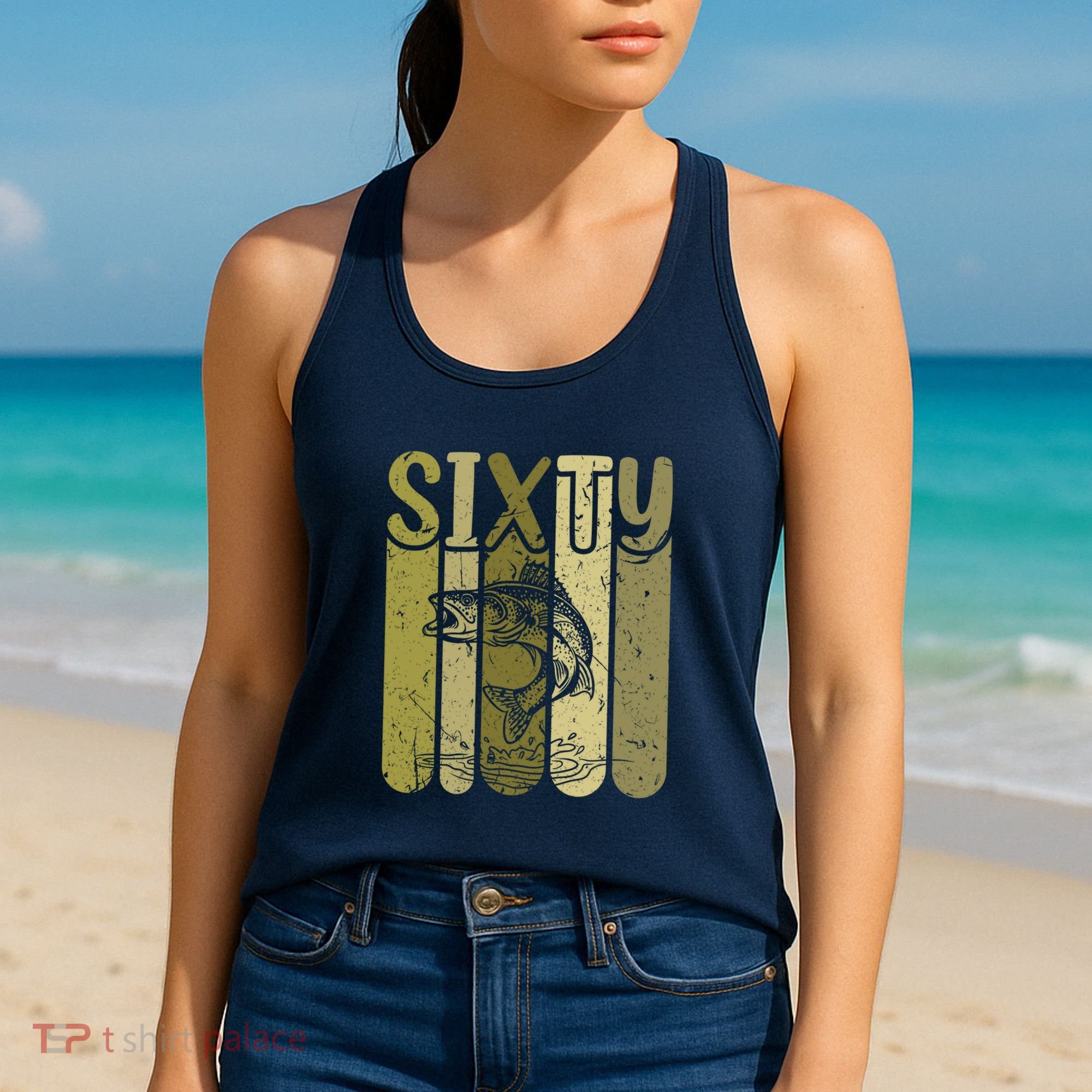 60 Years Old Walleye Fishing 60th Birthday Women's Tank Top