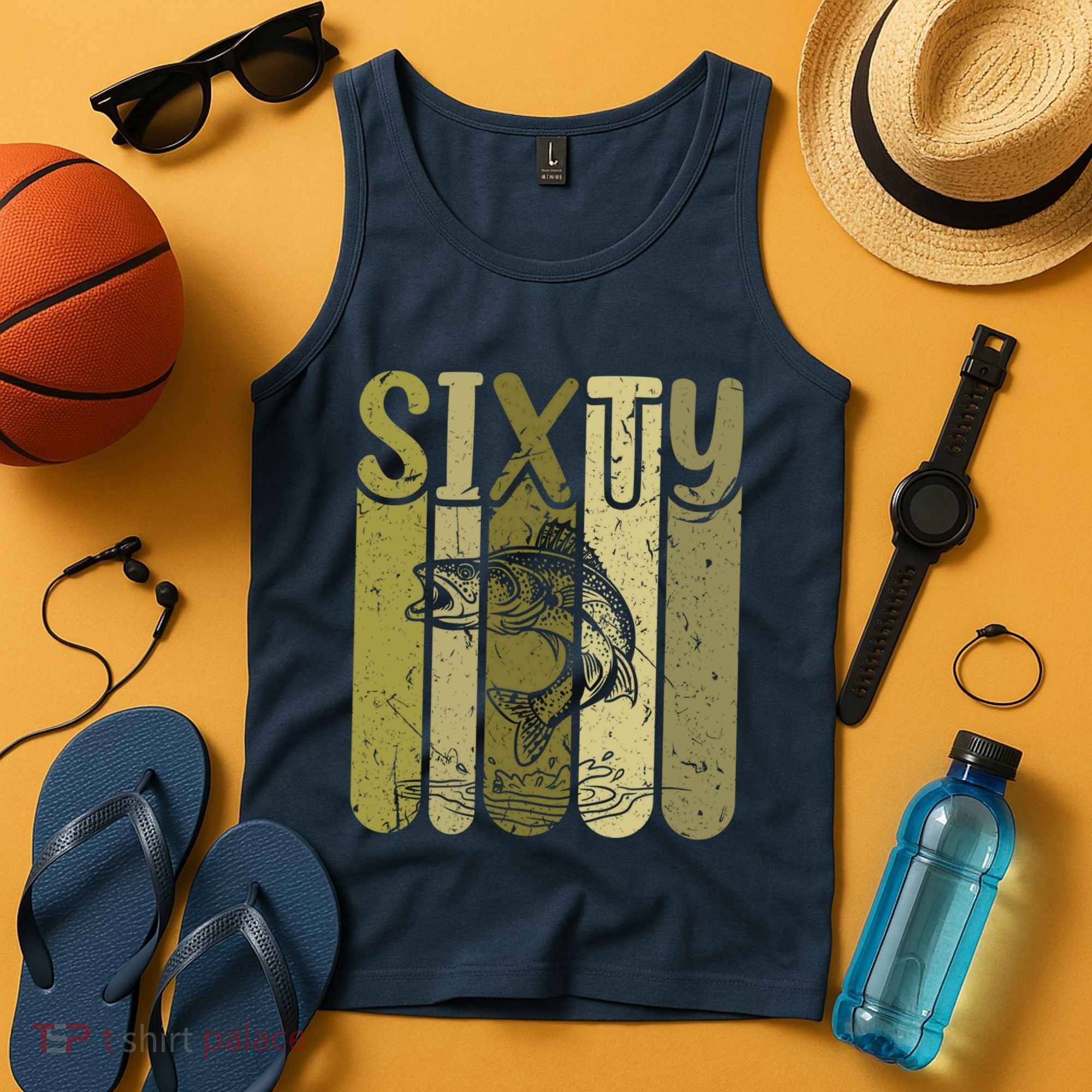 60 Years Old Walleye Fishing 60th Birthday Tank Top