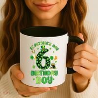 6 Years Old Girl Boy ItS My 6th Birthday St PatrickS Day Coffee Mug thumb 3