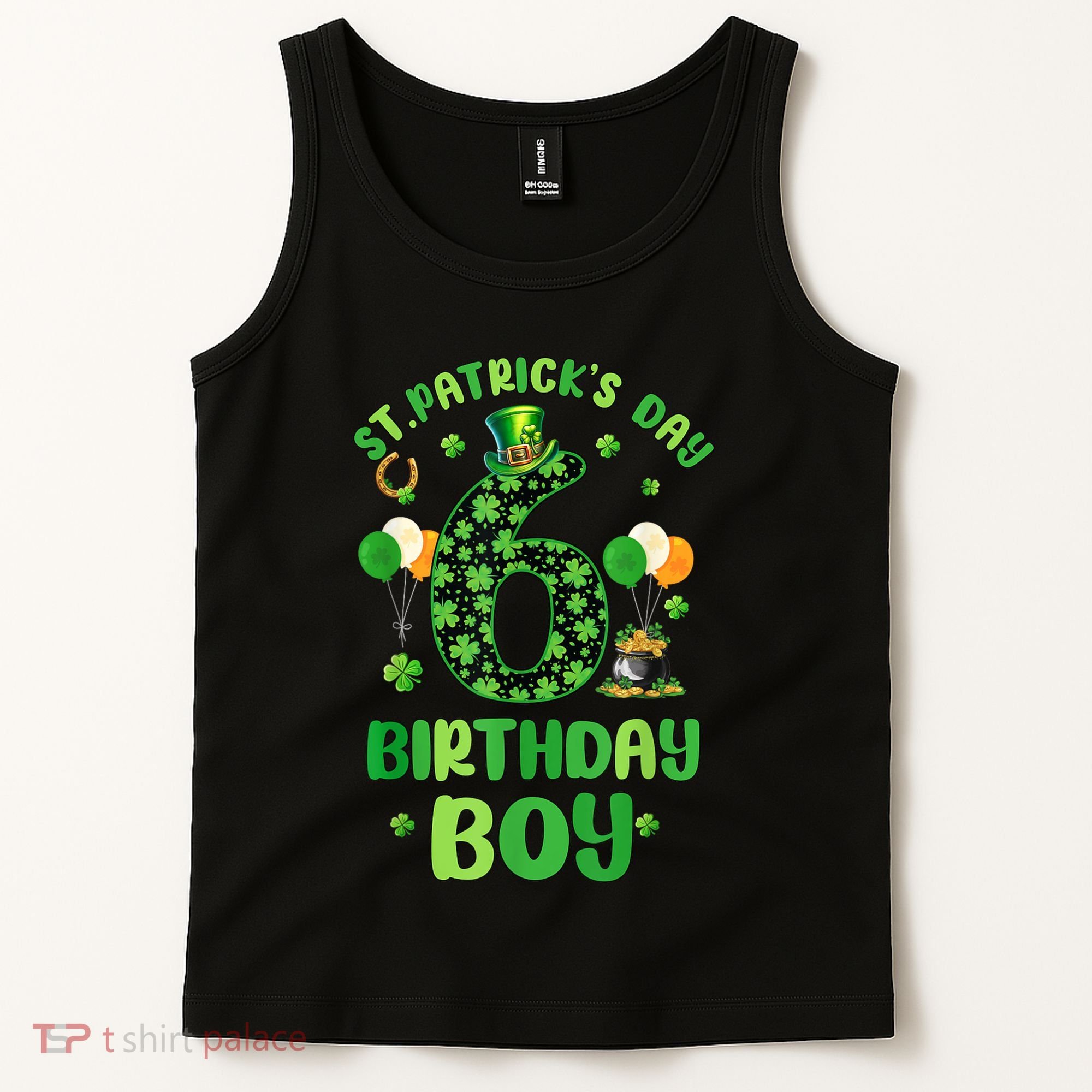 6 Years Old Girl Boy ItS My 6th Birthday St PatrickS Day Tank Top