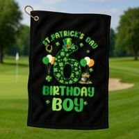 6 Years Old Girl Boy ItS My 6th Birthday St PatrickS Day Golf Towel thumb 1